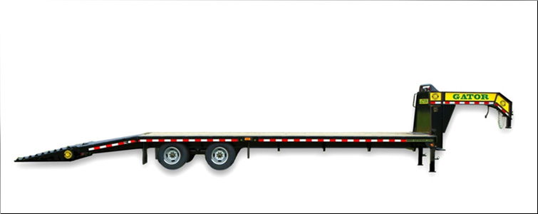 Gooseneck Flat Bed Equipment Trailer | 20 Foot + 5 Foot Flat Bed Gooseneck Equipment Trailer For Sale   Benton County, Tennessee